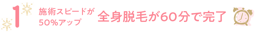 全身脱毛が60分で完了