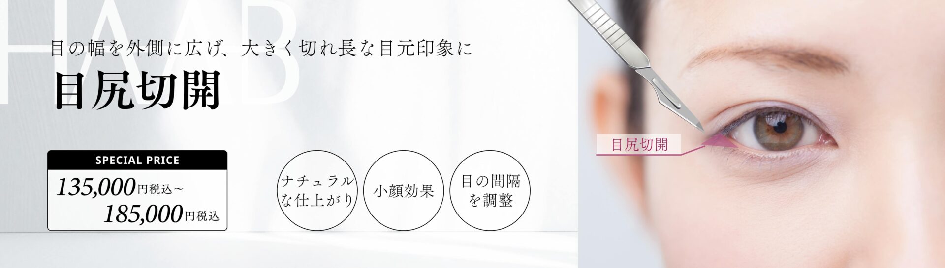 目尻切開の施術内容と値段｜美容整形&美容皮膚科ならHAABクリニック